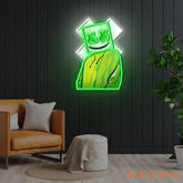 X Mask Cartoon Neon x Acrylic Artwork